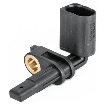 Image of 7P0927807, 7P0927807A, WHT005651 ABS sensor HELLA 6PU 012 806 411 Rear Axle Active 2 pin connector angled PORSCHE: Cayenne, AUDI: Q7