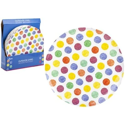 Image of PMS Colorful Polka Dot Spots 27.5cm Melamine Reusable Plastic Dinner Plate