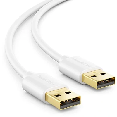Image of deleyCON 3.0m (9.84 ft.) USB 2.0 High Speed Cable Data A Male to Fast and Secure Transfer Perfect Fit Stable Connector Backward Compatible White
