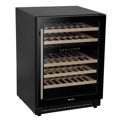 Image of Baridi 46 Bottle Dual Zone Wine Cellar Fridge with Digital Touch Screen Controls, Under Counter Cabinet Cooler, Black DH79