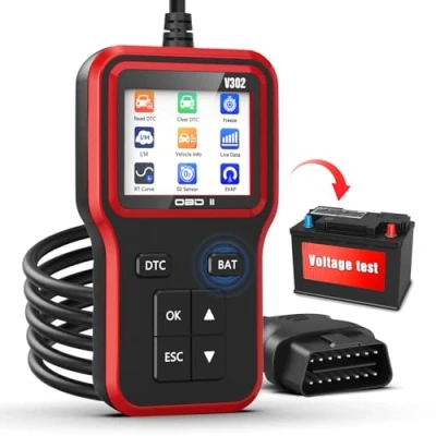 Image of OBD2 Scanner with Upgrade Battery Tester, Car Diagnostic Tool Check Engine Light &amp; Emissions Readiness, Fault Code Reader for All OBD II Protocol Vehicles Since 1996