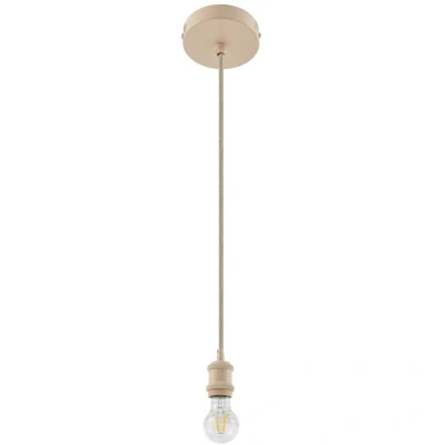 Image of Lindby Hattie pendant light, beige, Ø 5 cm, metal E27