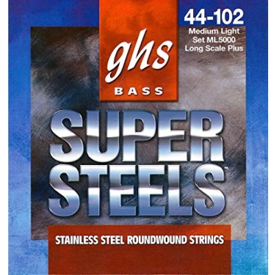 Image of GHS ML5000 44 102 Medium Light Long Scale Super Steels Bass String Set
