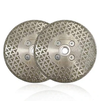 Image of SHDIATOOL Electroplated Diamond Cutting Grinding Disc for Marble Granite 2pk 4.5 inch/115MM M14 thread Both Side