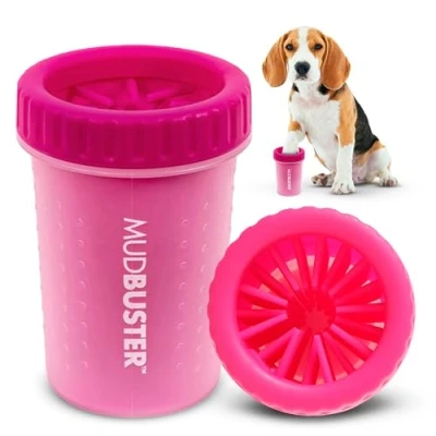 Image of Dexas Pink Medium Dog Paw Cleaner, MudBuster Premium Quality Pet Supplies and Accessories for Dogs, Easy to Use, Mess Free, BPA Patented Product