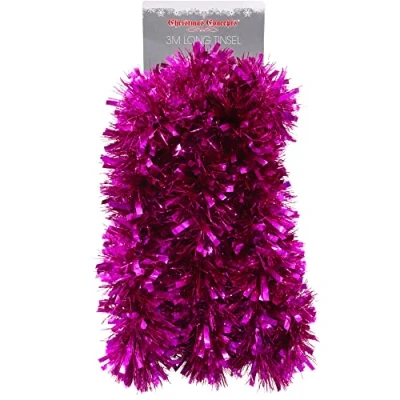 Image of Christmas Concepts® 3m / 9.8ft Chunky/Fine Tinsel Decoration (Hot Pink)