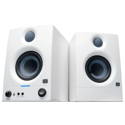 Image of PreSonus Eris 3.5BT Gen 2 in White, Studio Monitor Speakers with Bluetooth, Pair, 3.5 Inch, Way, Powered Desktop for Multimedia, Gaming, Quality Music Production, 50W Power