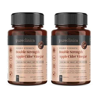 Image of Double Strength Apple Cider Vinegar 1000mg x 360 Tablets (2 Bottles of 180 1 Years Supply)