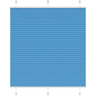Image of vidaXL Pleated Blind Blue 120x100 cm Fabric Width 119.4 Polyester