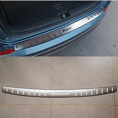 Image of BPQWED Car Stainless Steel Rear Bumper Protector Guard, for Hyundai Tucson 2015 2019 Scuff Anti Scratch Collision Strip Plate Accessories