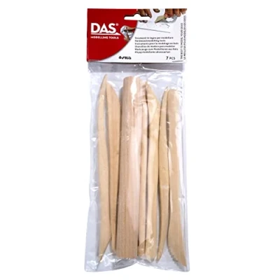 Image of DAS Clay Wooden Assorted Modelling Tools, 7 Pieces, Ideal for Professional Users