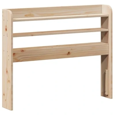 Image of vidaXL Headboard with Shelves Solid Pine Wood Bed Header, 100 cm Wide, Space Saving, Ample Storage, Brown Fits Any Bedroom
