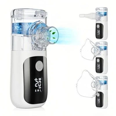 Image of Portable Nebulizer Machine for Adults &amp; Kids Rechargeable Handheld Spray Inhaler, Easy to Use Clean, Compact Home Travel