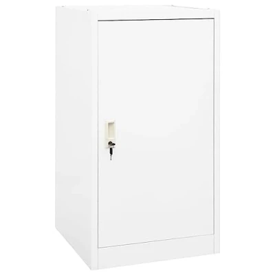 Image of vidaXL Steel Saddle Cabinet Lockable Equine Tack Locker 53x53x105 cm Adjustable Height Rack &amp; Hooks Stable Room Addition White
