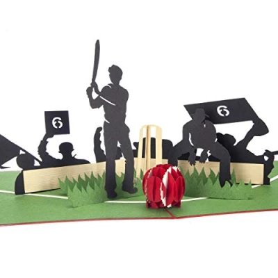 Image of Cardology Cricket Pop Up Card Birthday For Him, Fathers Day, Gifts Men Handmade