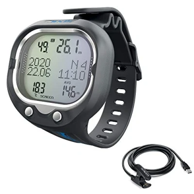 Image of SEAC Screen, Scuba Wrist Dive Computer for 1 or 2 mixes and Freediving mode, black/blue + USB