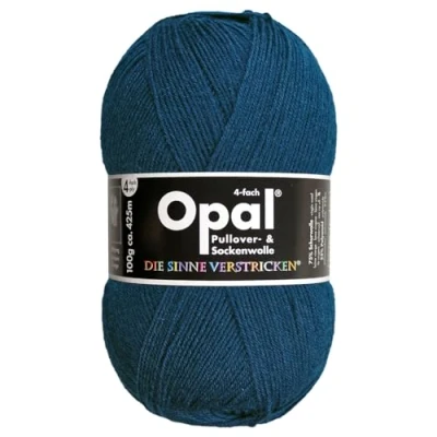 Image of Frida&#039;s Wollhaus Opal 100 g Plain 4 Ply Sock Yarn Stockings Knitting Felt Free Wool 35 Colours (5187 Petrol)