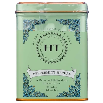 Image of Harney &amp; Sons, Fine Teas, Peppermint Herbal, Caffeine Free, 20 Tea Sachets
