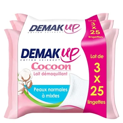Image of Demak&#039;Up Cocoon Make Up Removal Wipes for Normal or Combination Skin 75