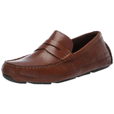 Image of Cole Haan Men&#039;s Wyatt Penny Driver Driving Style Loafer, British Tan/Nicotine, 9.5 UK