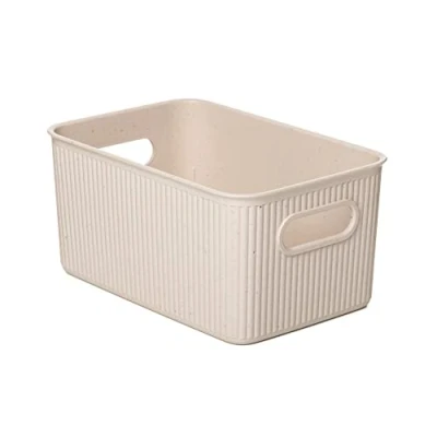 Image of TATAY Storage Box Baobab ECOHOME, 5L Capacity, Polypropylene BPA free, 100% Recycled Material. Measures 18.1 x 27.2 13 cm, Beige