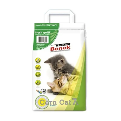 Image of Super Benek Corn Cat Fresh Grass Scent Litter Bag,7 Litres