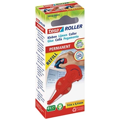 Image of tesa Permanent Glue Roller ecoLogo Environmentally Friendly, 14 m x 8.4 mm Refill