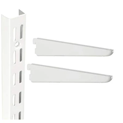 Image of Twin Slot Shelving Brackets 220mm x 2 Anti Microbial Finish Strong Schools Classrooms Storage Filing Office Industrial Domestic Use 84kg Max Load
