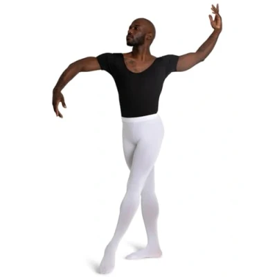 Image of Capezio Ultra Soft Footed Tights For Women, Professional Dance Performances &amp; Studio Time, Comfy Design With Self Knit Waistband White, Size L XL