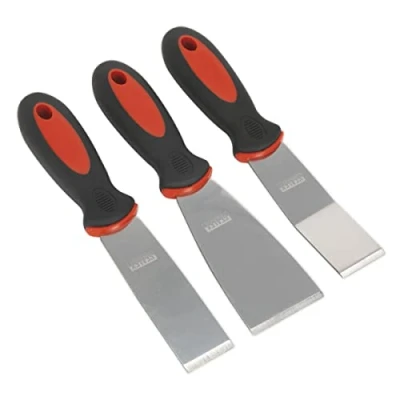 Image of Sealey Ak523 Rigid Blade Scraper Set with Hammer Cap 3Pc
