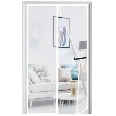 Image of Panngu Magnetic Fly Screen Door 120 x 220cm White, Bugs Out with Doors Curtain, Heavy Duty Screens Nets Keeping Flies Bug