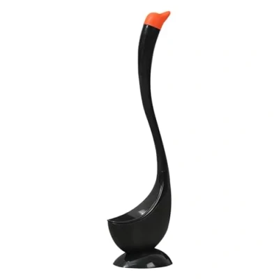 Image of Toilet Brush, Swan Shape Brush With Holder, Ceramic Base &amp; Long Handle, Cleaning Kit Soft Bristle Bathroom Cleaner Flexible