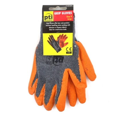 Image of PTI 12 Pairs Latex Grip Gloves X Large for Builders Gardeners Mechanics PTI190