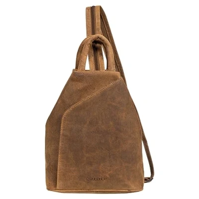 Image of STILORD &#039;Minou&#039; Leather Sling Bag Ladies 2 in 1 Backpack Handbag Shoulder Vintage Handle Genuine Leather, Colour:Bergamo Brown