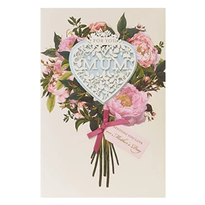 Image of UK Greetings Mother&#039;s Day Card With Envelope Laser Cut Design