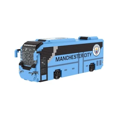 Image of FOCO Officially Licensed Manchester City FC Football BRXLZ Bricks 3D Coach Toy Model Premier League Construction 1347 Pieces Ages 12+ Sports Merchandise