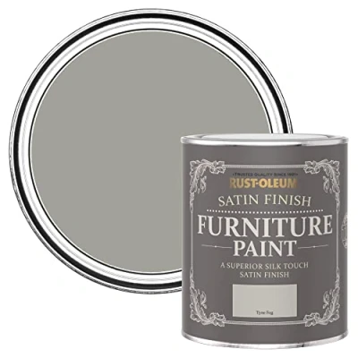 Image of Rust Oleum Grey Furniture Paint in Satin Finish Tyne Fog 750ml