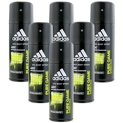 Image of Set 6 ADIDAS Deodorant Spray 150 Ml Pure Game Hygiene And Body Care