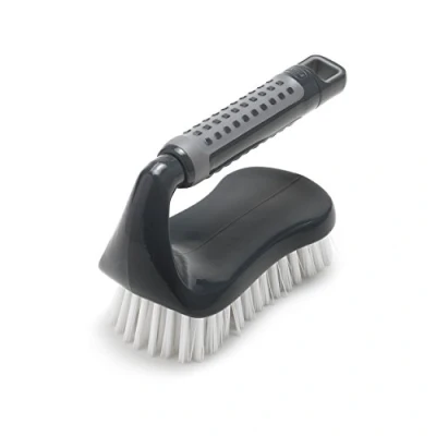 Image of Addis ComfiGrip Floor Scrub Brush with Iron Handle, Metallic Graphite, 7 x 16 11 cm, 517700