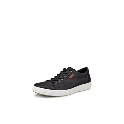 Image of ECCO SOFT 7 LACE UP Trainers, Men&#039;s, Size: 13, Black Leather