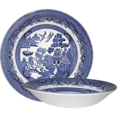 Image of Churchill Blue Willow Coupe Soup Bowl 20cm (Set of 6)