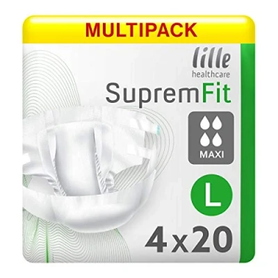 Image of Multipack 4X Lille Healthcare Suprem Fit Maxi Large (3580ml) 20 Pack Incontinence Protection