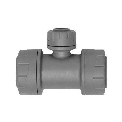 Image of Polypipe Polyplumb Reduced Tee Grey 22mm X 15mm PB1122