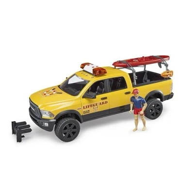 Image of Bruder RAM 2500 Power Wagon Lifeguard with Figure and Paddleboard