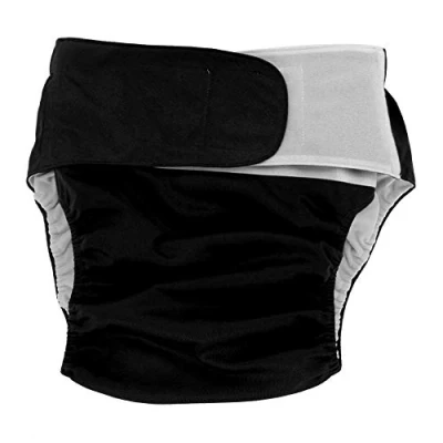 Image of DEWIN Adult Nappies Cloth Diaper Reusable Washable Adjustable Large Nappy (Black)