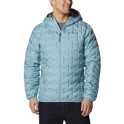 Image of Columbia Men&#039;s Delta Ridge Down Hooded Jacket, Puffer Stone Blue, Size XL