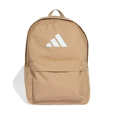 Image of adidas Unisex CLASSIC 3BARS BACKPACK, warm sandstone/white, One size