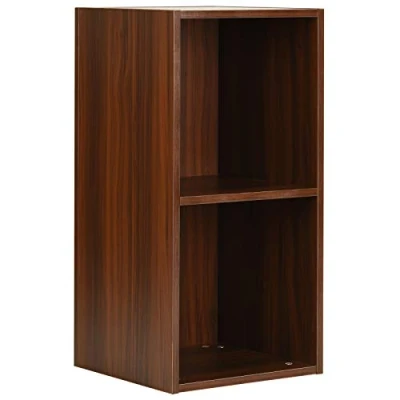 Image of Hartleys Walnut Effect Dark Wood Vinyl Record Storage Box Choice of Size