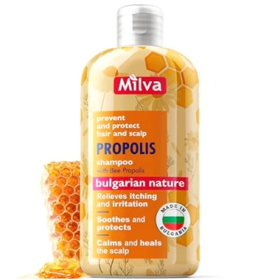 Image of Milva Propolis Honey Bee Shampoo Scalp Soothing for Irritated Itchy Solution Damaged Hair Regenerates, Strengthens, Prevents Breakage &amp; Protects 200 ml