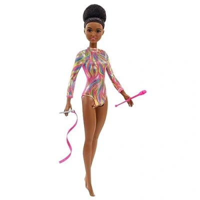 Image of Barbie Rhythmic Gymnast Brunette Doll (12 in/30.40 cm), Leotard &amp; Accessories